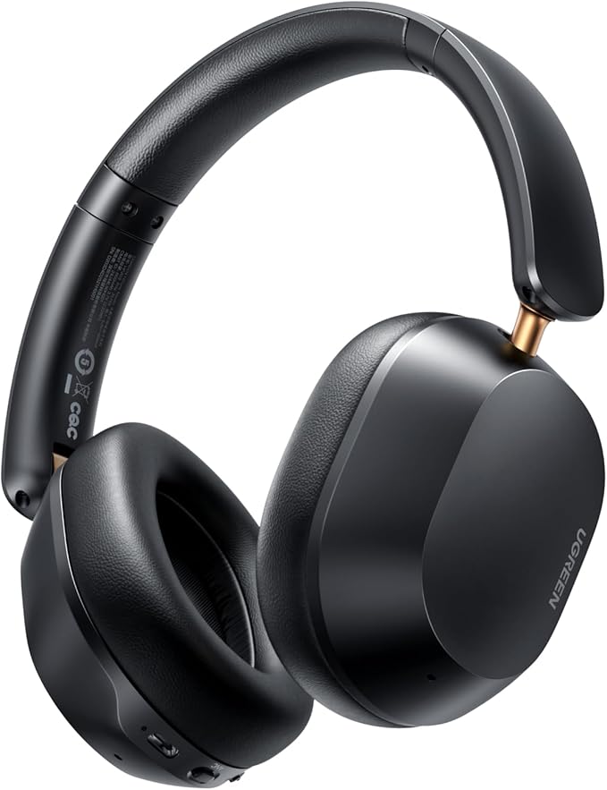 UGREEN HiTune Max5c Wireless Headphones Hybrid Active Noise Cancelling Bluetooth 5.4 ANC Over Ear Earphone, Hi-Res LDAC & Spatial Audio, Clear Call with Mic, EQ & App, 75H Playtime, Dual Connection