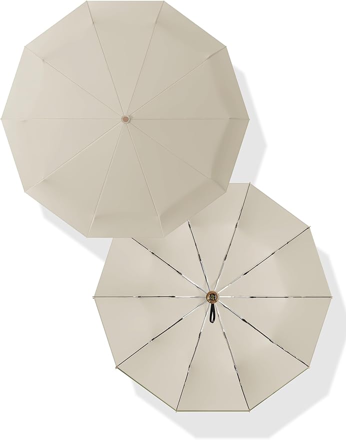 Rain Cats Large Umbrella 45 Inch diameter Umbrellas for rain Strong10 Ribs Fiberglass Windproof big Compact Automatic portable Folding Travel/Thick Fabric/Wood handle