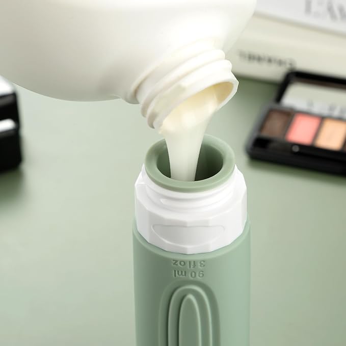 Travel Bottles for Toiletries, Tsa Approved 3oz Travel Size Containers BPA Free Leak Proof Refillable Liquid Silicone Squeezable Travel Accessories for Shampoo Conditioner Lotion (4 Pack)…