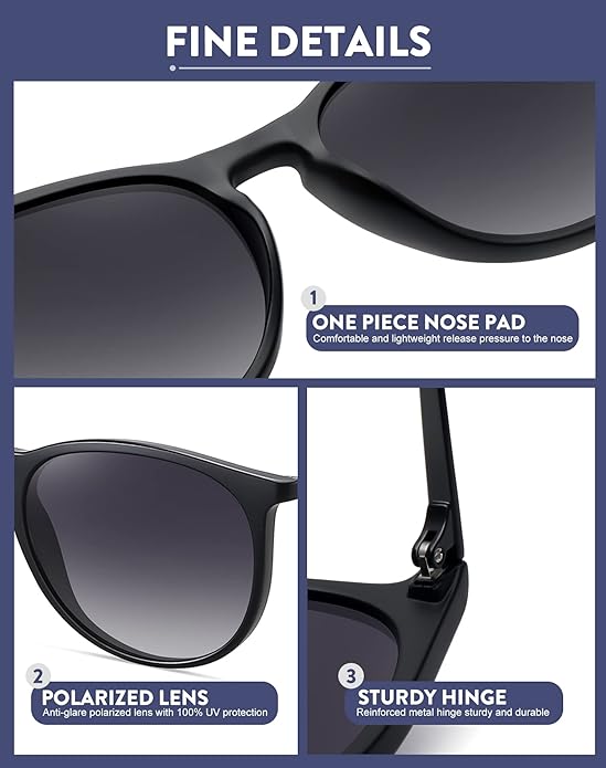 Retro sunglasses womens 2024 trendy round classic glasses