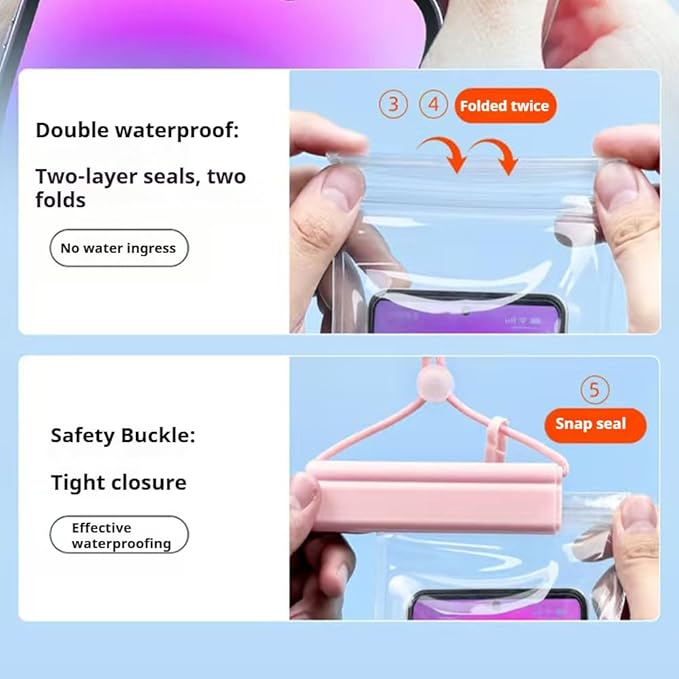 Personalized Initial Waterproof Phone Pouch Case (Pink)