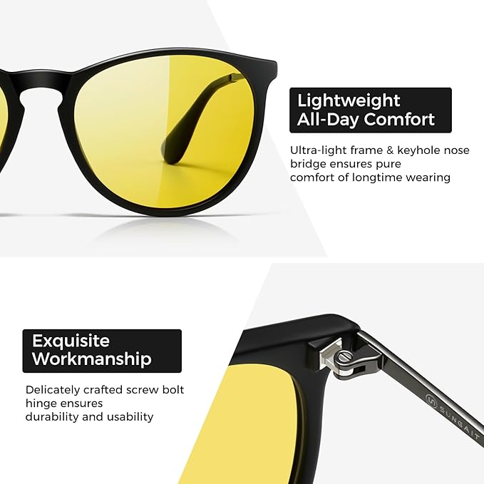 SUNGAIT Premium Vintage Round Sunglasses for Women Men Classic Retro Trendy Style