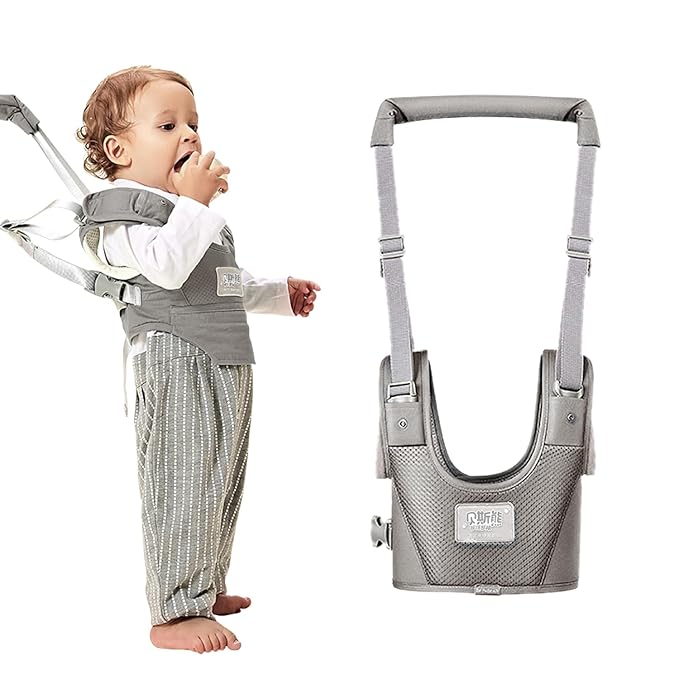 Baby Walking Harness-Handheld Assistant Belt- Toddler Infant Walking Aid for Trainer & Support 7-24 Month Old (summer-Gray-1817)