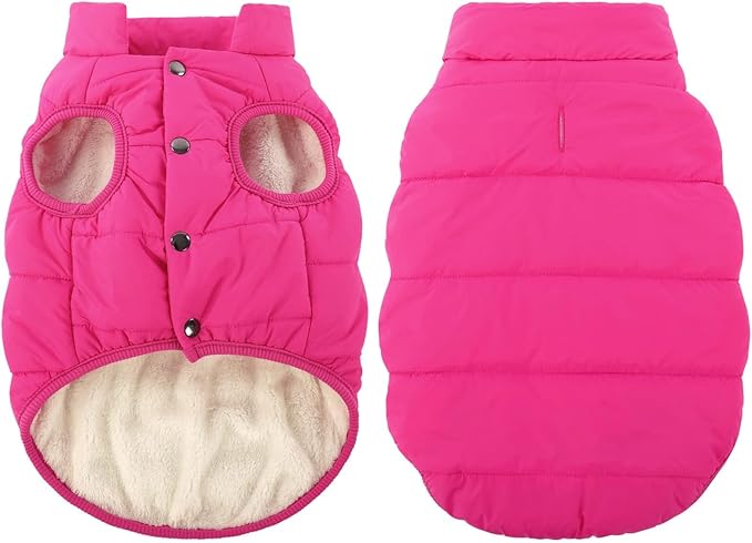 ASENKU Dog Winter Coat - Waterproof Windproof Dog Jacket, Warm Snowproof Doggie Puffer Vest for Cold Weather, Lightweight Snow Coats for Small Medium Large Dogs (Pink, XL)