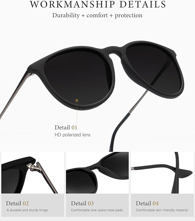 KALIYADI Sunglasses Womens Polarized Womens-Sunglasses: Trendy Sun Glasses with UV400 Retro Style for Party Beach Shopping