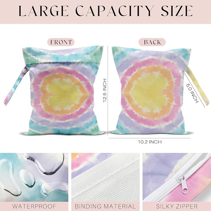 4 Pcs Wet Bag, Wet Dry Bag, Waterproof Bag, Beach Bag, Wet Bag for Pool, Beach, Swimsuit, Diapers, Makeup Bag, Cruise Ship Essentials, Accessories Travel Essentials for Women