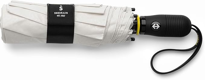 ShedRain Vortex V2 Automatic Compact Folding Windproof Travel Umbrella – Rain & Windproof Vented Double Canopy – Protect from Rain, Sun & Wind - Wind Tunnel Tested to 75 mph