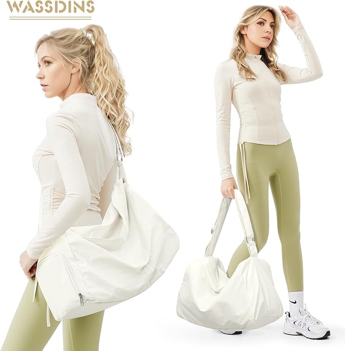 Small Gym Bag with Shoe Compartment, Workout Sport Duffle Bag for Women Travel, Waterproof Shoulder Overnight Bags Lightweight Carry on Tote Bags for Swim, Yoga, Dance