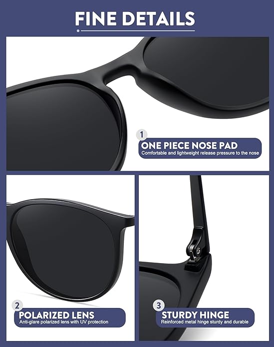 Retro sunglasses womens 2024 trendy round classic glasses