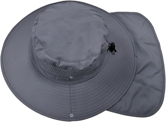 ZOORON Sun Hats for Men Women Fishing Hat with Neck Flap,UPF 50+ Sun Hat Waterproof Wide Brim Bucket Hats for Safari Hiking