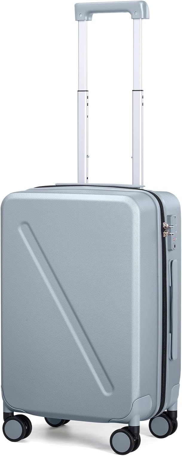 MILADA Carry On Luggage 22x14x9 Airline Approved With Wheels 20 inch Carry On Bag Hard Case Luggage TSA Approved Carry On Suitcase Rolling Luggage For Women Men, Grey