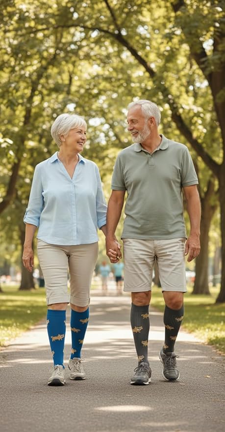 Graduated Compression Socks for Women&Men 20-30mmhg Knee High Socks Travel Hiking Running Stocking