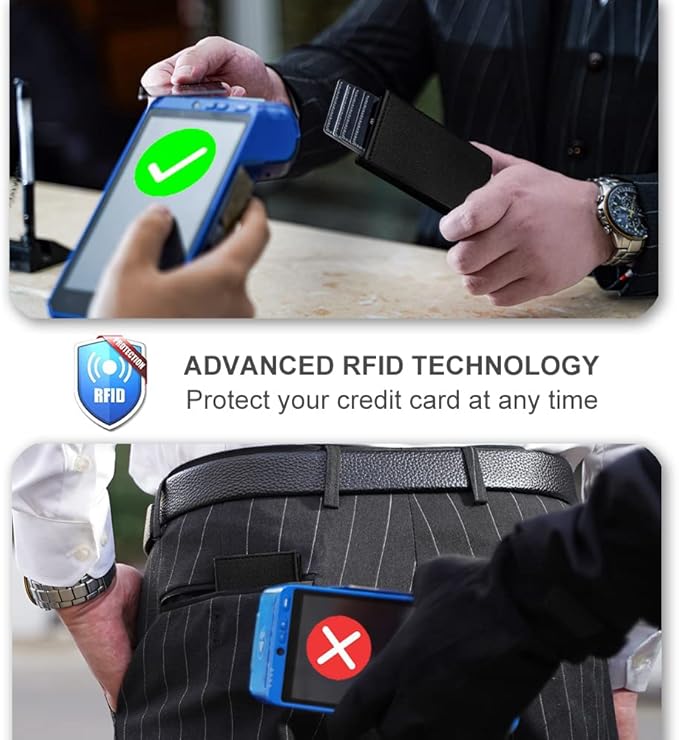 Aiuwo Airtag Wallet for Men,Mens Wallet Card Holder,Smart,Slim,Minimalist Wallet,Credit Cards Holder RFID Blocking Wallet (Airtag Wallet, Lichee Black)