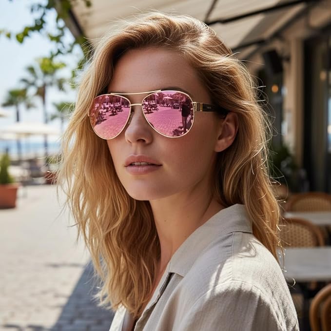 CARFIA Polarized Sunglasses for Women UV Protection Ultra-Lightweight Comfort Metal Frame Driving Glasses CA3210