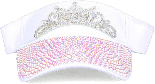 Sparkle Glitter Summer Rhinestone UPF 50+ Bling Ladies Sun Visor for Women Outdoor Sports Fashion Golf Hat
