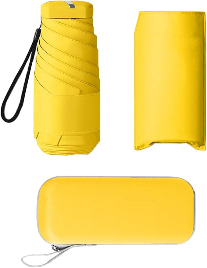 Windproof Mini Travel Umbrella with UPF 50+ Sun & Rain Protection - Ultra Compact & Lightweight, Pocket-Sized for Any Bag, Eco-Friendly Quick-Dry Fabric in Trendy Colors