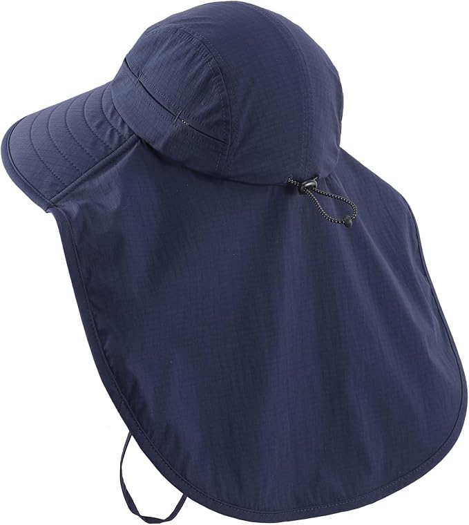 Home Prefer UPF 80+ Sun Hat for Men Women Wide Brim Sun Hat with Neck Flap Summer Safari UV Protection Gardening Fishing Hat