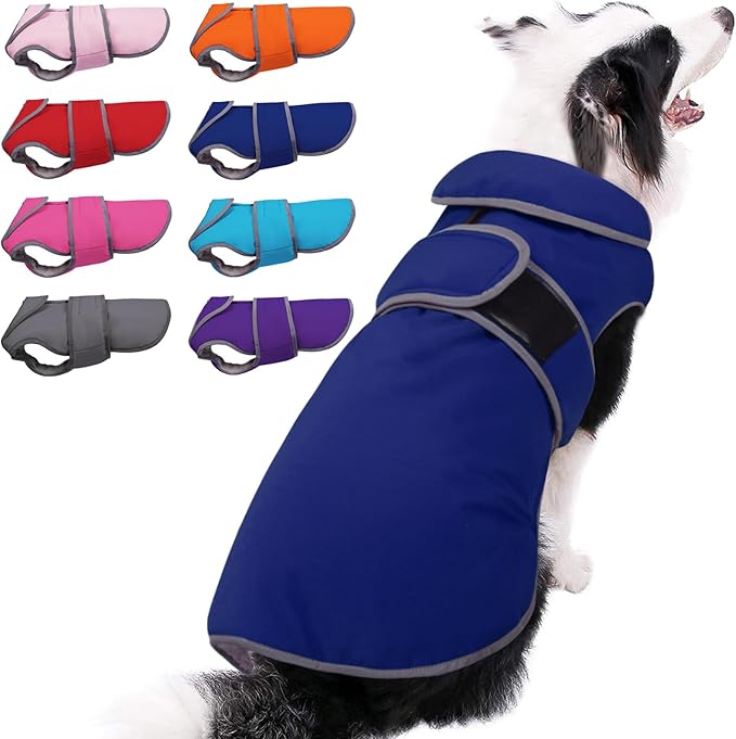 MIGOHI Warm Dog Coat Winter Dog Jacket,Waterproof Cold Weather Coats for Dogs,Fleece Jacket for Small Medium Large Dogs,Reflective Thick Fleece Vest with Leash Hole