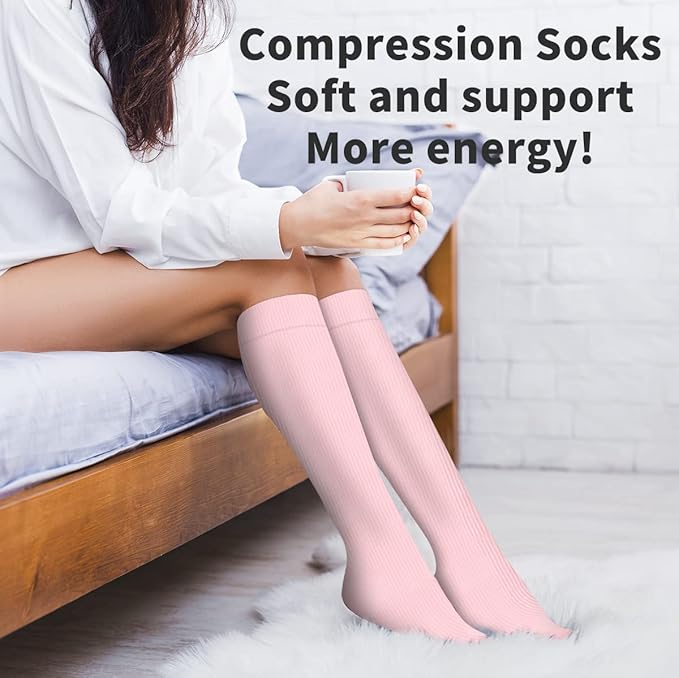 Copper Compression Socks for Women and Men(6 Pairs)-Best Support for Running, Athletic, Nursing, Travel