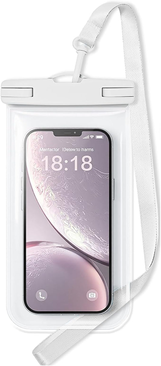 1/2 Pack Waterproof Phone Pouch Compatible with iPhone 17 16 15 Pro Max & Galaxy S24+/S23 7in Waterproof Phone Case, IPX8 Beach Travel Must Haves, Beach Essentials, Snowy White, 1 Pack