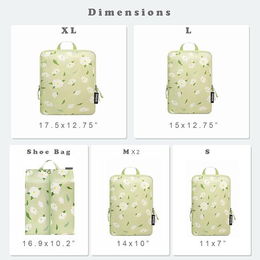 BAGAIL 6 Set Ultralight Compression Packing Cubes Packing Organizer for Travel Accessories Luggage Suitcase Backpack