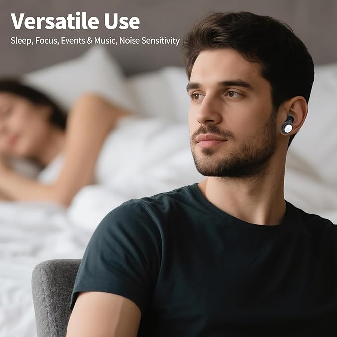 Ear Plugs for Sleeping, Noise Cancelling, 45dB Soft Silicone Earplugs, Hearing Protection for Work, Travel, Tinnitus Relief, Reusable, Perfect for Focus and Relaxation
