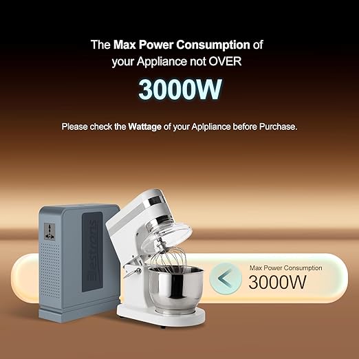 3000W Step Up Transformer 110v to 220v Converter, Heavy Duty Voltage Converter 110v to 220v with Dual Outlets, Overload Protection & Ultra-Quiet Design for Home Appliances, Grey Blue