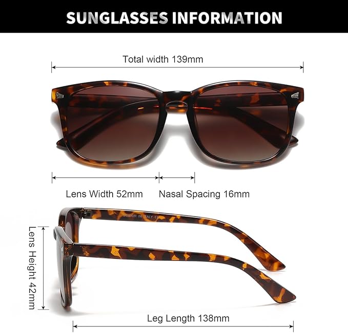 DUSHINE Polarized Sunglasses for Women Classic Retro Style UV400 Protection