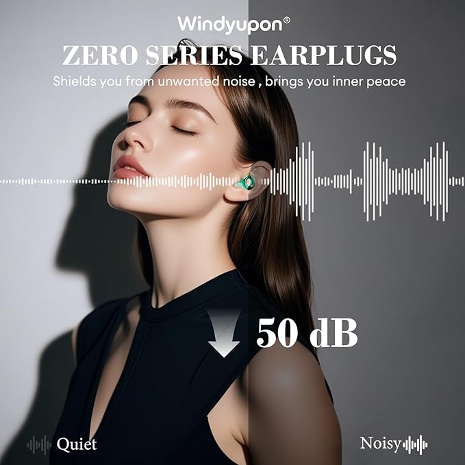 Noise Cancelling Ear Plugs 45dB – Reusable Silicone Earplugs for Sleeping, Snoring, Travel, Concerts & Work with 8 Eartips – Soft Comfortable Hearing Protection (Green, One Size)