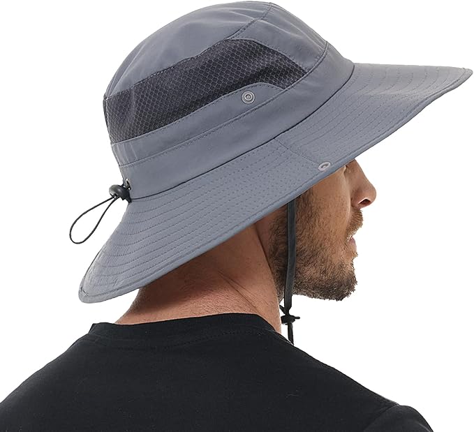 Sun Hat for Men Women UPF 50+ Fishing Hats Waterproof Wide Brim Boonie Bucket Hat for Safari Beach Hiking Garden