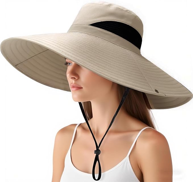 Super Wide Brim Fishing Hat for Men and Women,UPF50+ Waterproof Bucket Hat for Fishing, Hiking, Camping