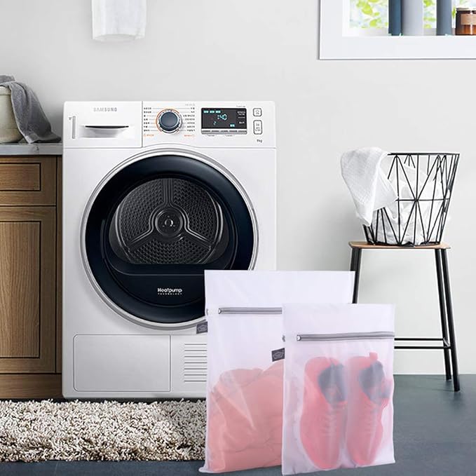 Kimmama Set of 2 Delicates Laundry Bags,Durable Zipper Mesh Laundry Bag,Bra Fine Mesh Wash Bag,Keep Cloth Shape in the Washer