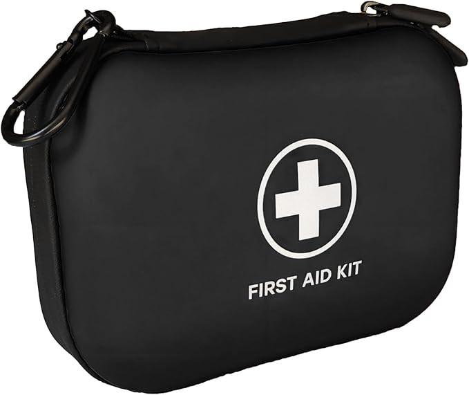 First Aid Kit 196 Piece Waterproof Hard Shell Portable Survival Kit for Home, Camping, Cars, Hiking, Travel, Outdoor, Adventure Emergency Medical Kits (Black)