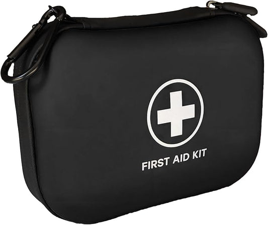 First Aid Kit 196 Piece Waterproof Hard Shell Portable Survival Kit for Home, Camping, Cars, Hiking, Travel, Outdoor, Adventure Emergency Medical Kits (Black)