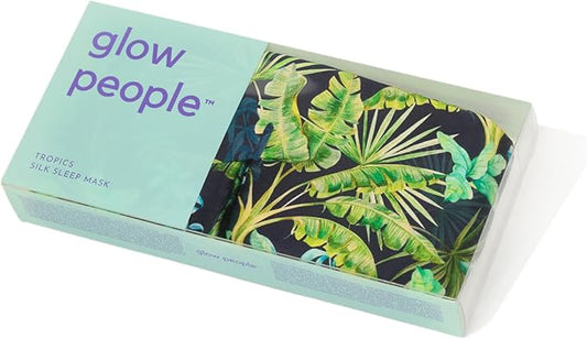 Glow People Silk Sleep Mask – 100% Mulberry Silk Eye Mask for Sleeping, Total Blackout, Cloud-Soft and Adjustable for Beauty Sleep and Travel - Tropics