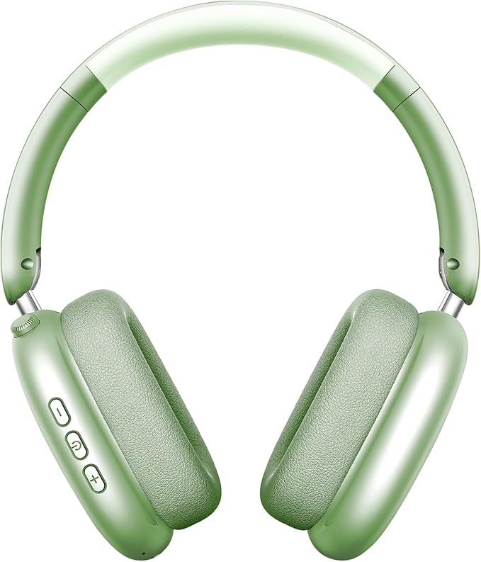 Wentronic Y01 Wireless Noise Canceling Headphones Bluetooth 5.3 Over Ear Headphones with Microphone, Hi-Res Audio, 48H Playtime, Foldable Comfortable Earpads,Compatible with iOS,Android,PC, Green