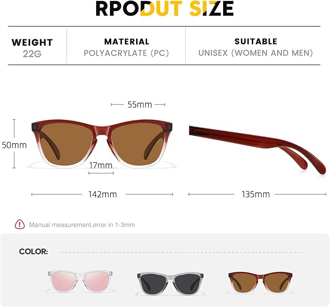 Sunglasses Womens Polarized Sunglasses for Mens Womens Retro Mirror Lens for Driving Fishing UV400 Protection