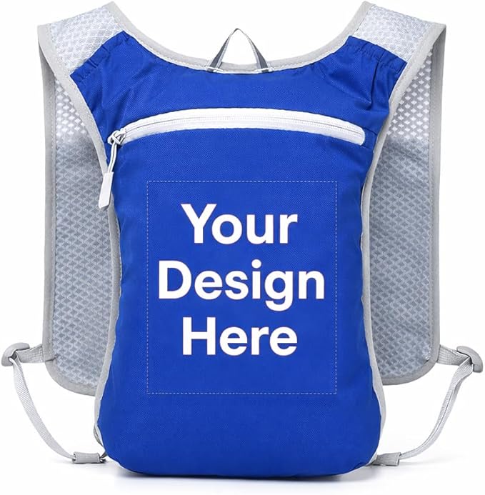 Personalized Hydration Running Vest Backpack, Custom Logo Text Lightweight Pack for Marathon & Trail Run
