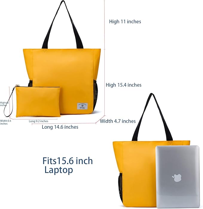 ETidy Large Capacity Foldable Tote Bag With Zipper Water-resistant SandproofWomen Beach Bag Handbag GymBag Travel ShoppingBag