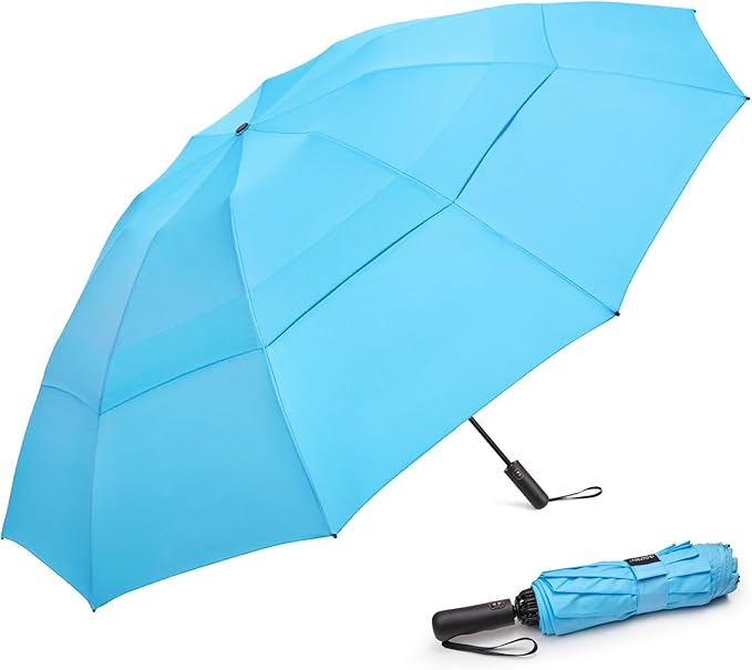 G4Free 42/46/54/62 Inch Large Golf Umbrella Compact Reverse Travel Umbrella 10 Ribs Windproof for Rain Double Canopy Automatic Open Close