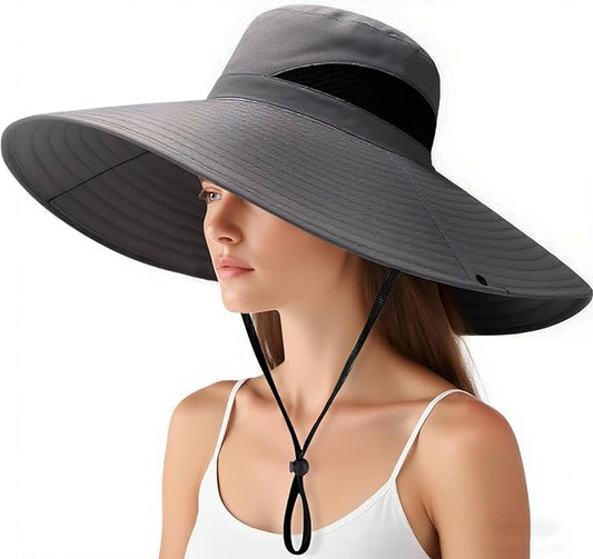 Super Wide Brim Fishing Hat for Men and Women,UPF50+ Waterproof Bucket Hat for Fishing, Hiking, Camping