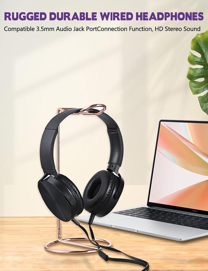 Kids Headphones 2 Pack for School Classroom Students Teens Children Toddler Boys Girls and Adult (HY450, 2 Black)
