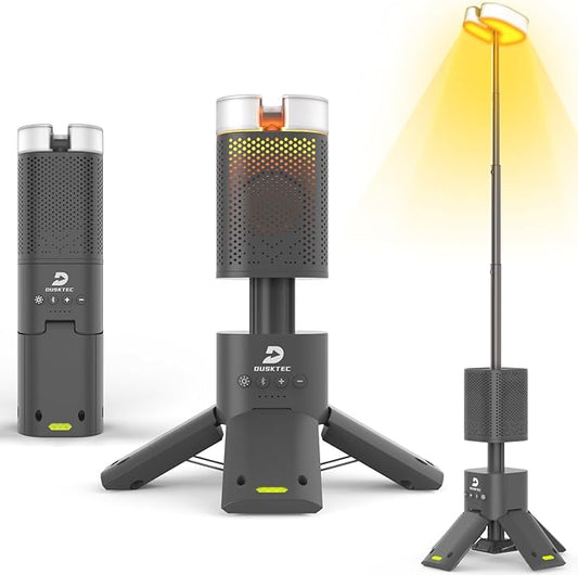 DUSKTEC Telescopic Camping Light, 14000mAh Rechargeable Camping Lantern Built-in Magnetic Stand with Speaker, Portable IPX5 Waterproof Outdoor Lamp for Emergency, Power Outage, Hiking, Fishing