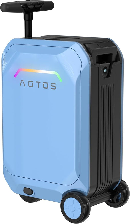 AOTOS Rideable Electric Luggage – 22" App-Controlled Ride-On Carry-On with Inline Skate Wheels, TSA-Approved Hardshell, Zipperless Design (22x14x9 Inches)