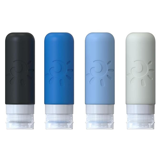 Travel Bottles for Toiletries, TSA Approved Travel Containers 3oz Leak Proof Travel Tubs Refillable Liquid Travel Accessories for Shampoo Conditioner Lotion Body Wash(Multicolored J)