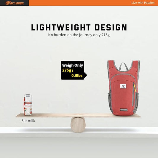 SKYSPER Small Daypack 10L Hiking Backpack Packable Lightweight Travel Day Pack for Women Men