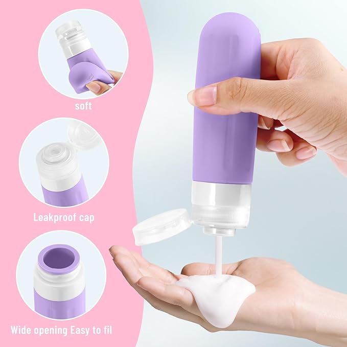 Landisun Travel Size Toiletries Essentials Bottles 18Pack Containers Travel-Essentials Leak Proof (Green)