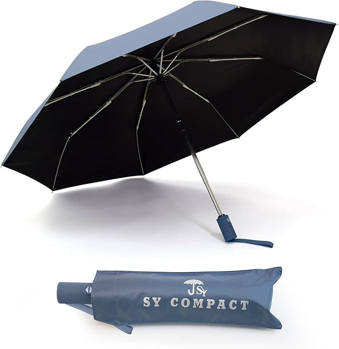 SY COMPACT Umbrella Automatic Travel Waterproof Light Folding Umbrellas Easy Carry for Women and Men