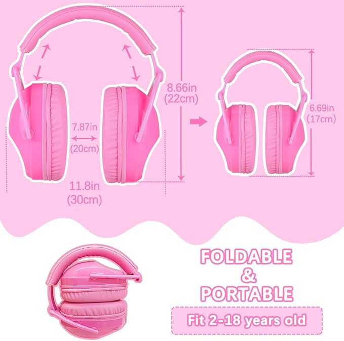 ZOHAN Kids Ear Protection 2 Pack,Kids Noise Canceling Headphone for Concerts, Monster Truck, Fireworks