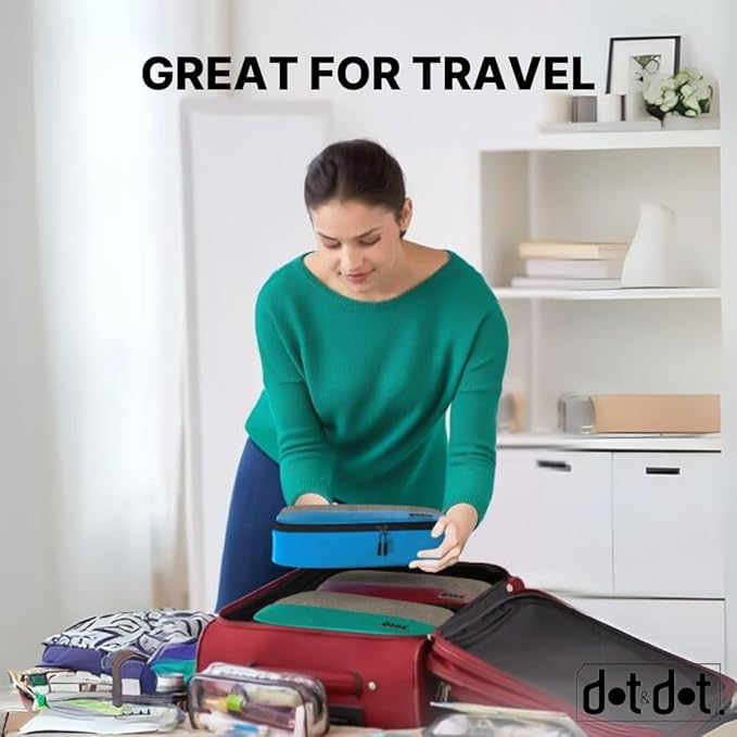 5pc Purple Large Packing Cubes for Suitcases - Travel Packing Organizers for Carry on Luggage Cubes set of 5